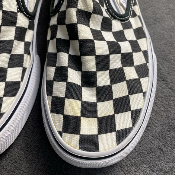 Vans Classic Checker Checkerboard Slip On Sneaker Black White Women’s 7.5 M6 US - Picture 10 of 12